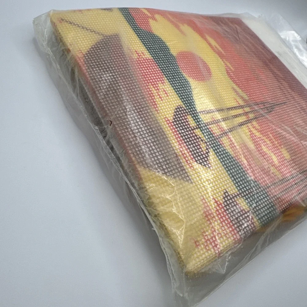 Caron Needlepoint Kit Harbor Sunset Boats Vtg 70s 4590 Nautical Coastal‎ Beach